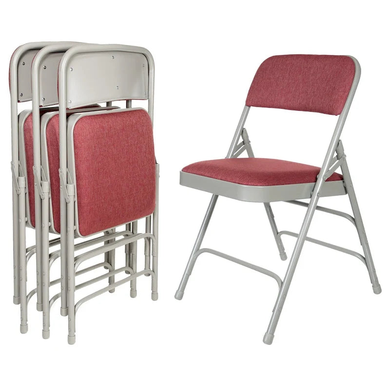 Sedia pieghevole a tre rinforzi in tessuto della collezione Bernadine di Hampden Furnishings, confezione da 4 pezzi 16