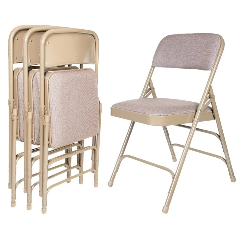 Sedia pieghevole a tre rinforzi in tessuto della collezione Bernadine di Hampden Furnishings, confezione da 4 pezzi 21