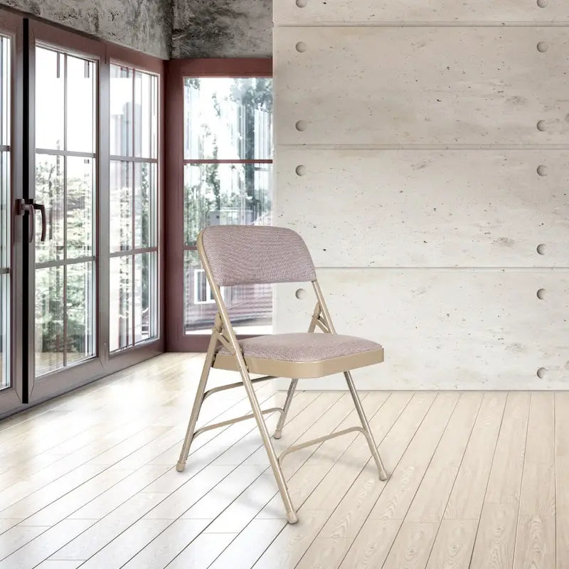 Sedia pieghevole a tre rinforzi in tessuto della collezione Bernadine di Hampden Furnishings, confezione da 4 pezzi 25