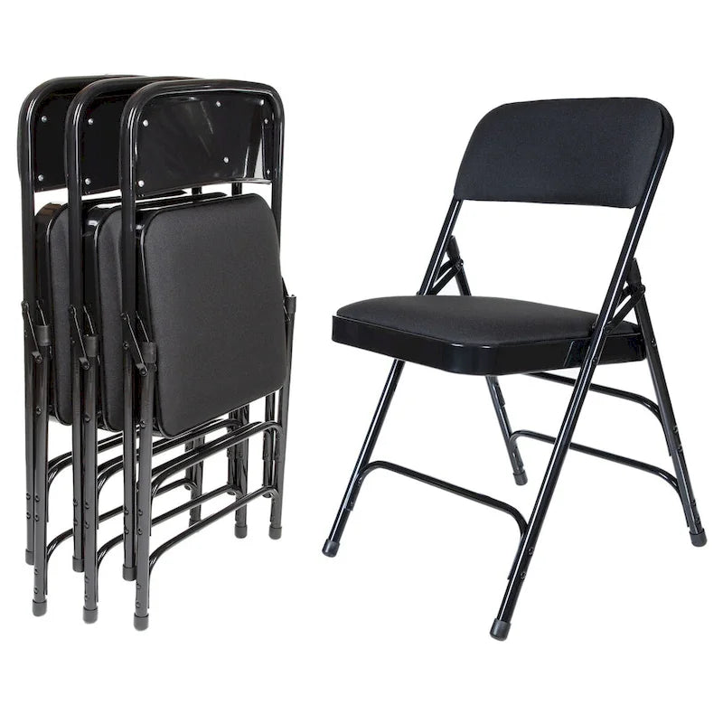 Sedia pieghevole a tre rinforzi in tessuto della collezione Bernadine di Hampden Furnishings, confezione da 4 pezzi 26