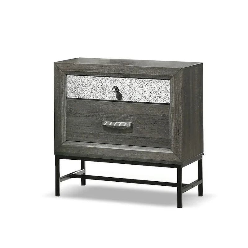 Set camera da letto a piattaforma contemporanea grigia a 6 pezzi Heinisk di Furniture of America 12