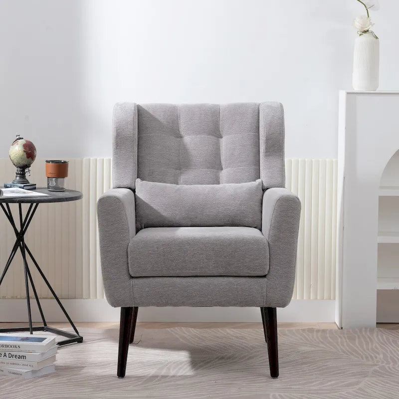 Upholstered Accent Chairs, Armchair Club Chair With Wooden Leg For Living room, Bedroom Reading Room 35