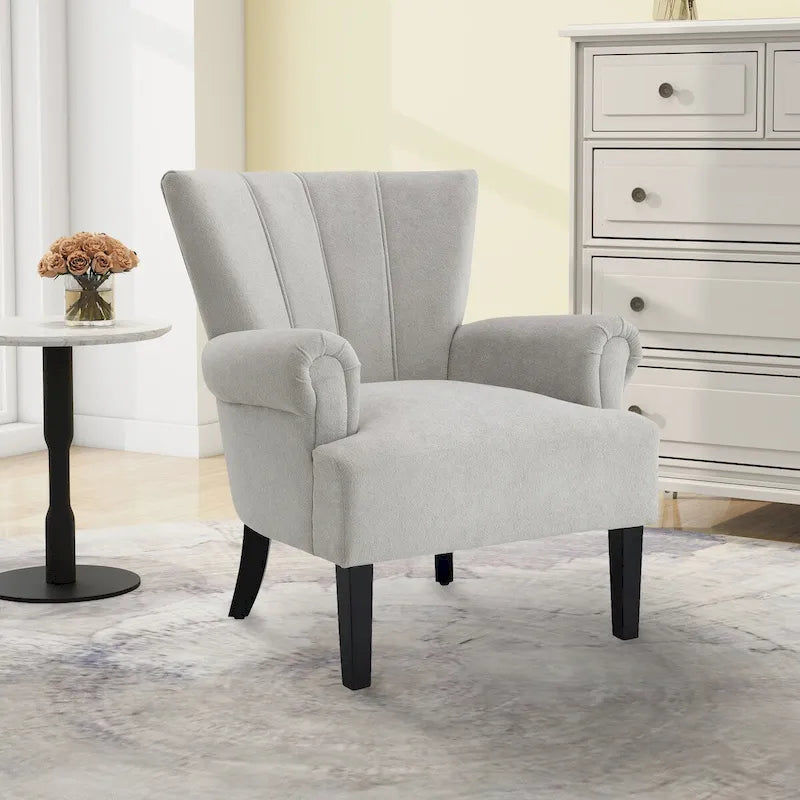 Upholstered Accent Chairs, Armchair Club Chair With Wooden Leg For Living room, Bedroom Reading Room 37