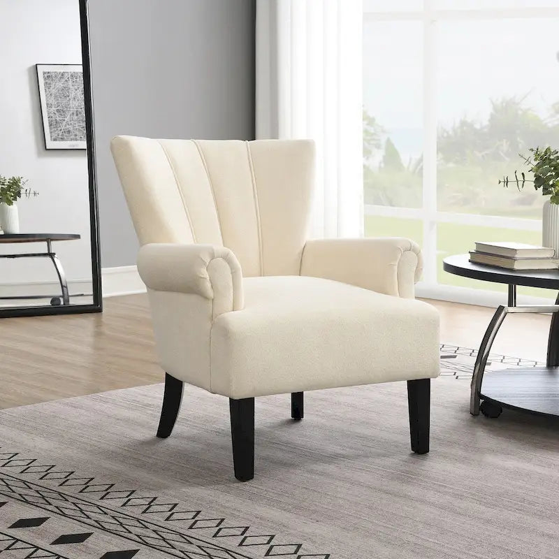 Upholstered Accent Chairs, Armchair Club Chair With Wooden Leg For Living room, Bedroom Reading Room 38