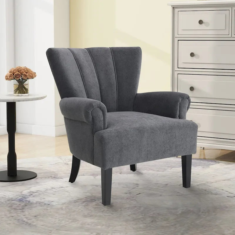 Upholstered Accent Chairs, Armchair Club Chair With Wooden Leg For Living room, Bedroom Reading Room 5
