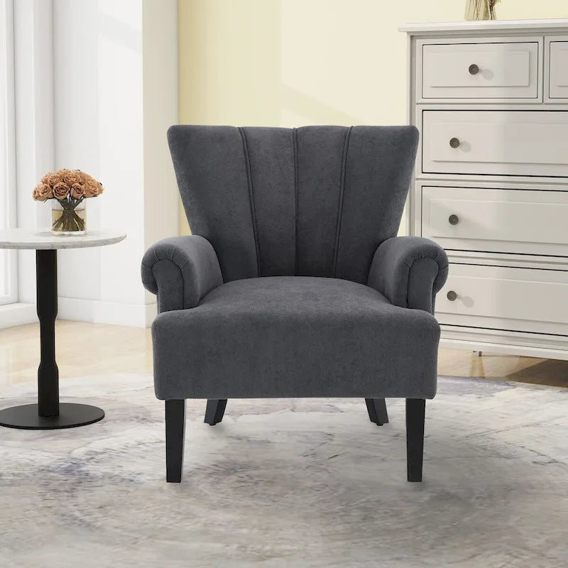 Upholstered Accent Chairs, Armchair Club Chair With Wooden Leg For Living room, Bedroom Reading Room 6