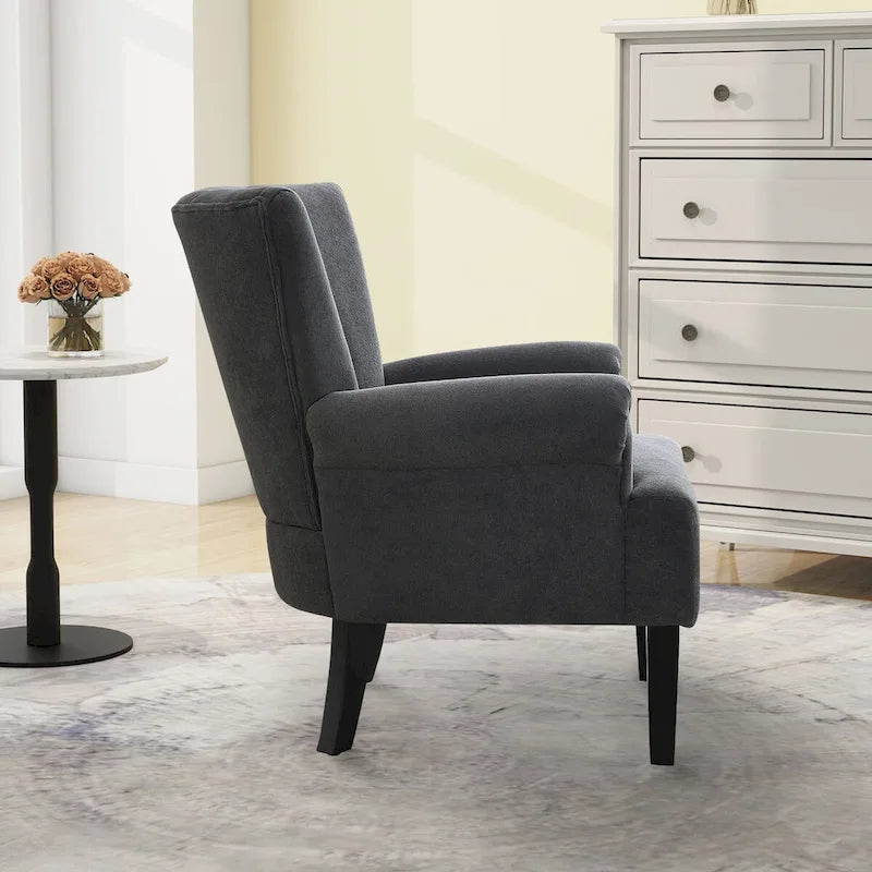 Upholstered Accent Chairs, Armchair Club Chair With Wooden Leg For Living room, Bedroom Reading Room 7