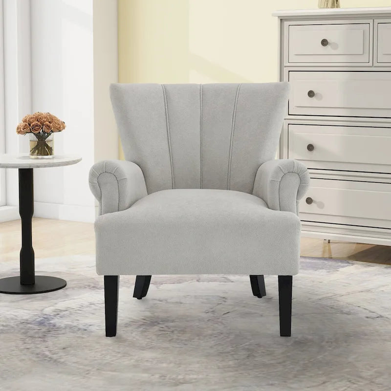Upholstered Accent Chairs, Armchair Club Chair With Wooden Leg For Living room, Bedroom Reading Room 15