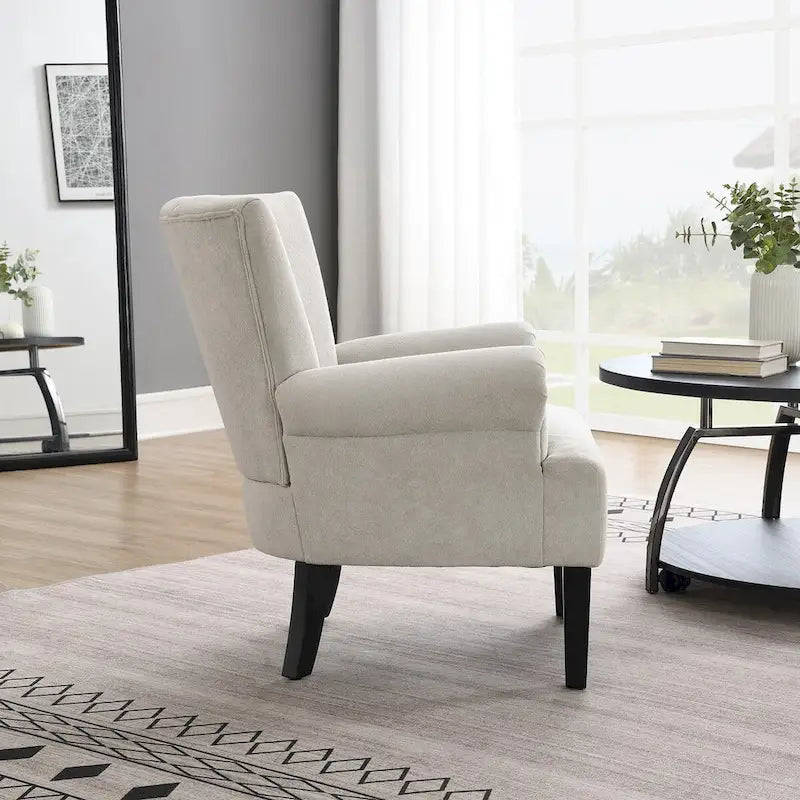 Upholstered Accent Chairs, Armchair Club Chair With Wooden Leg For Living room, Bedroom Reading Room 17