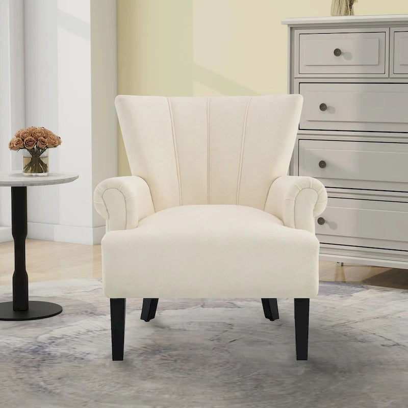 Upholstered Accent Chairs, Armchair Club Chair With Wooden Leg For Living room, Bedroom Reading Room 25