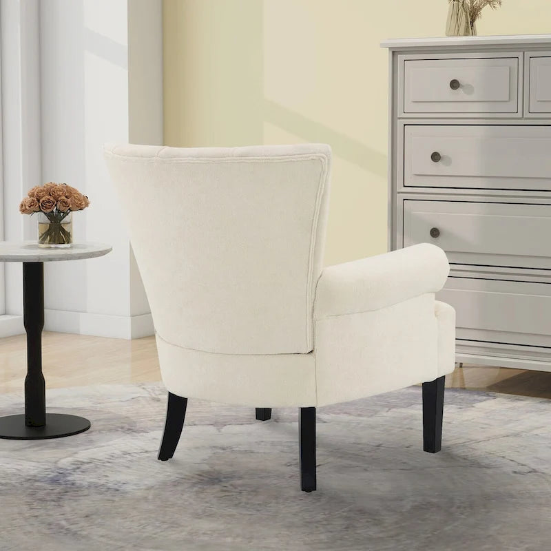 Upholstered Accent Chairs, Armchair Club Chair With Wooden Leg For Living room, Bedroom Reading Room 34