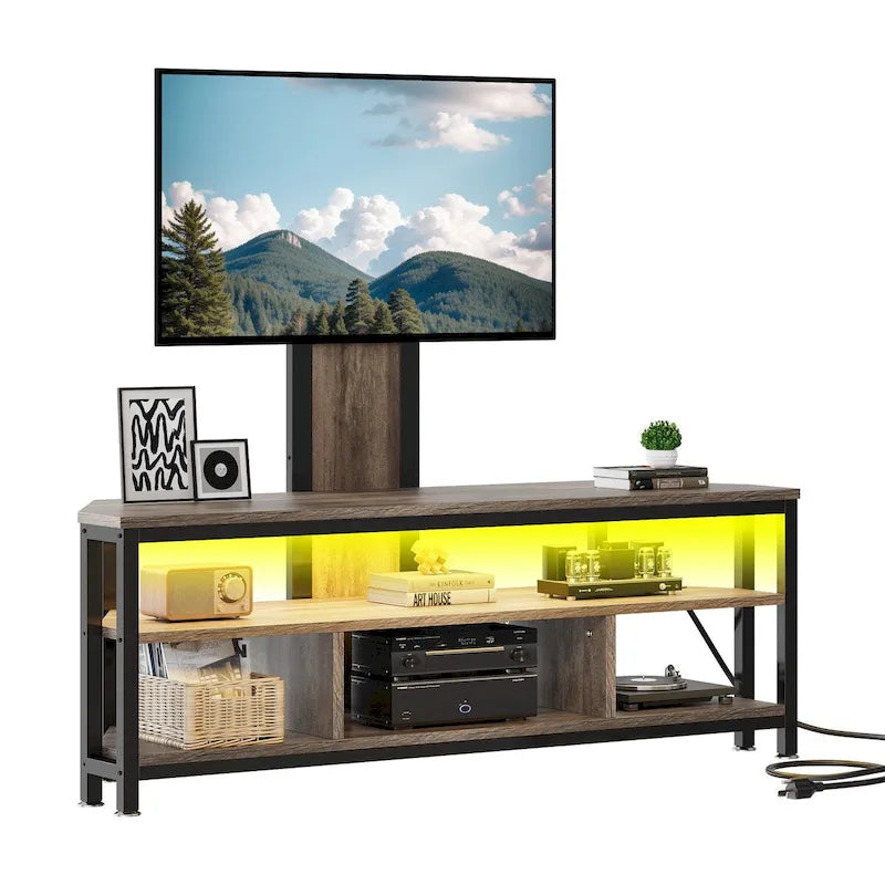 Moasis LED Light TV Stand with Mount, Power Outlet amd USB Port for TVs up to 70 25