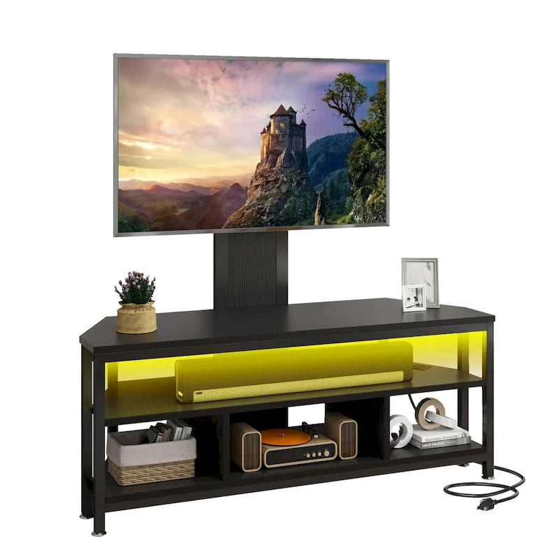 Moasis LED Light TV Stand with Mount, Power Outlet amd USB Port for TVs up to 70 16