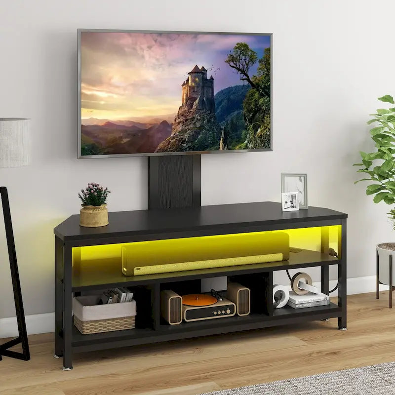 Moasis LED Light TV Stand with Mount, Power Outlet amd USB Port for TVs up to 70 18