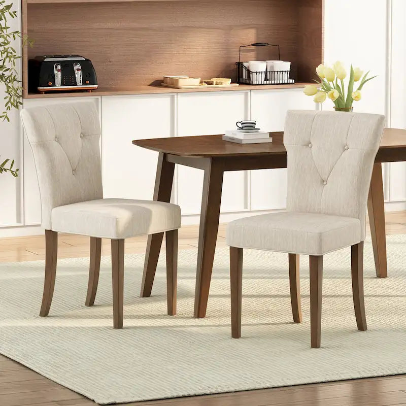 Chastin Farmhouse Rubberwood Upholstered Dining Chair (set of 2) by Christopher Knight Home