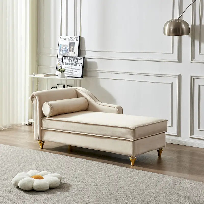Modern Upholstery Chaise Lounge Chair with Storage Velvet 36