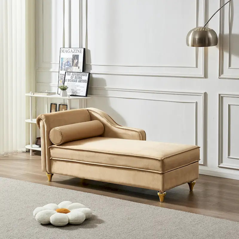 Modern Upholstery Chaise Lounge Chair with Storage Velvet 37