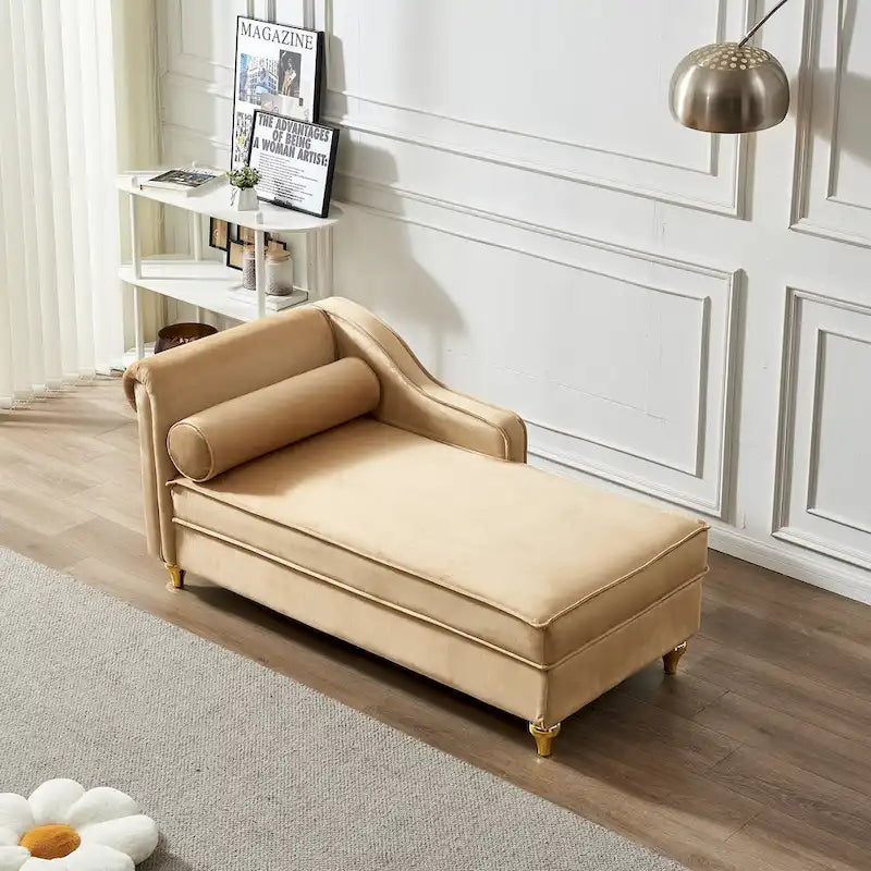 Modern Upholstery Chaise Lounge Chair with Storage Velvet