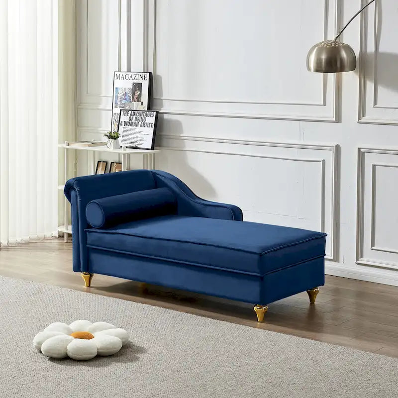 Modern Upholstery Chaise Lounge Chair with Storage Velvet 13