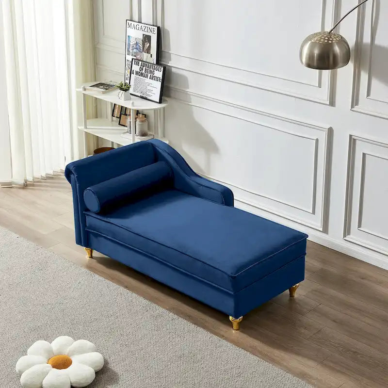 Modern Upholstery Chaise Lounge Chair with Storage Velvet 14