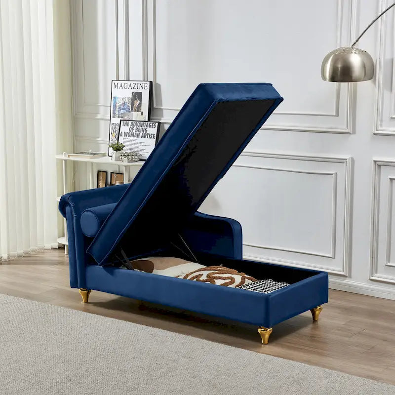 Modern Upholstery Chaise Lounge Chair with Storage Velvet 15