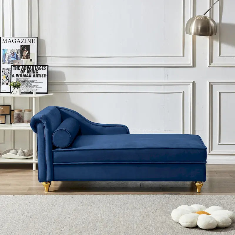 Modern Upholstery Chaise Lounge Chair with Storage Velvet 16