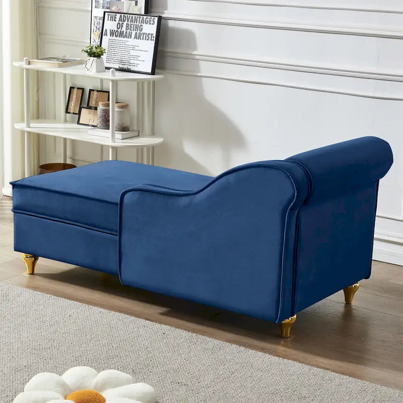 Modern Upholstery Chaise Lounge Chair with Storage Velvet 17