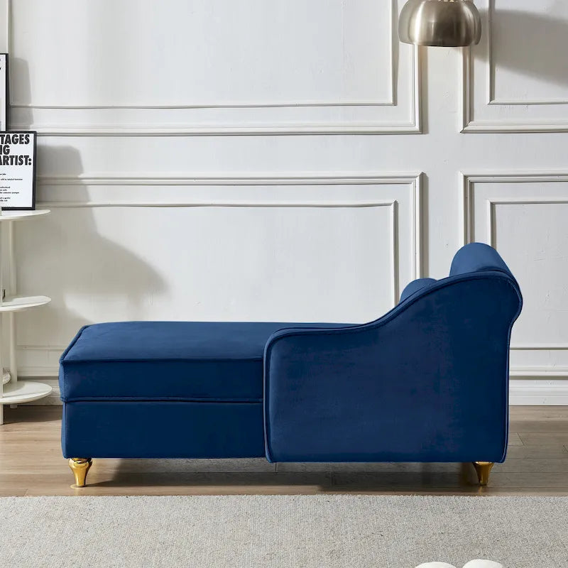 Modern Upholstery Chaise Lounge Chair with Storage Velvet 18
