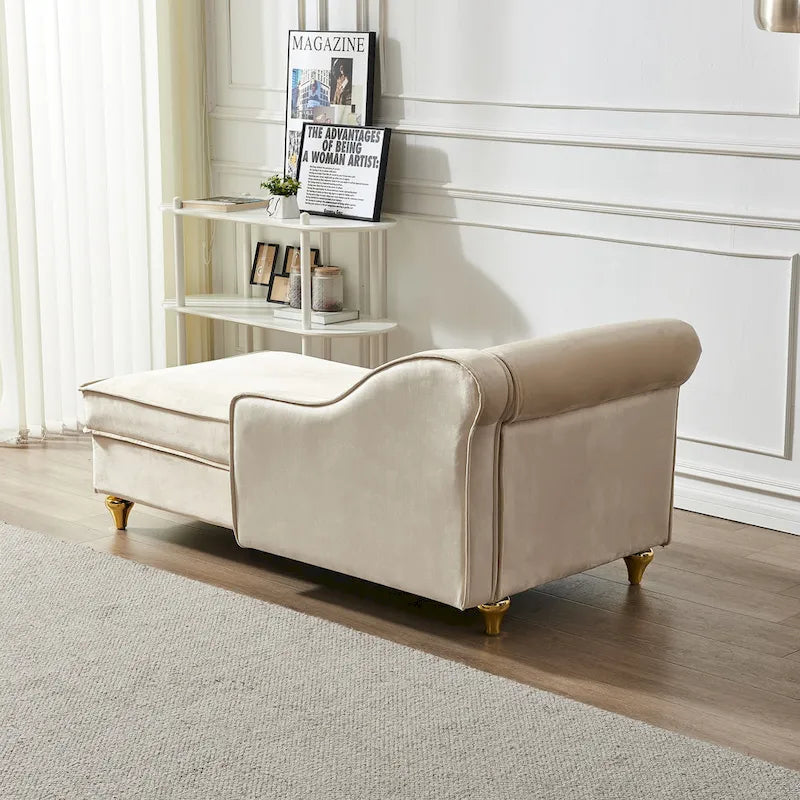 Modern Upholstery Chaise Lounge Chair with Storage Velvet 27