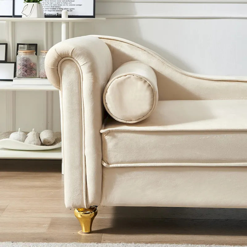 Modern Upholstery Chaise Lounge Chair with Storage Velvet 29