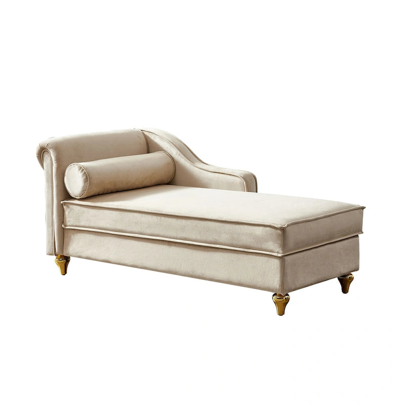 Modern Upholstery Chaise Lounge Chair with Storage Velvet 34