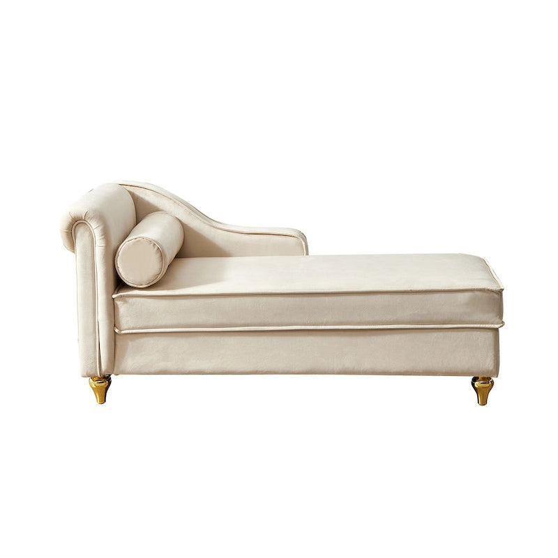 Modern Upholstery Chaise Lounge Chair with Storage Velvet 35