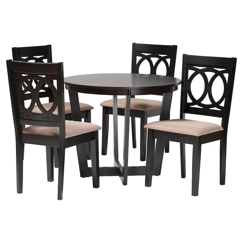 Set da pranzo di 5 pezzi Kara in legno moderno