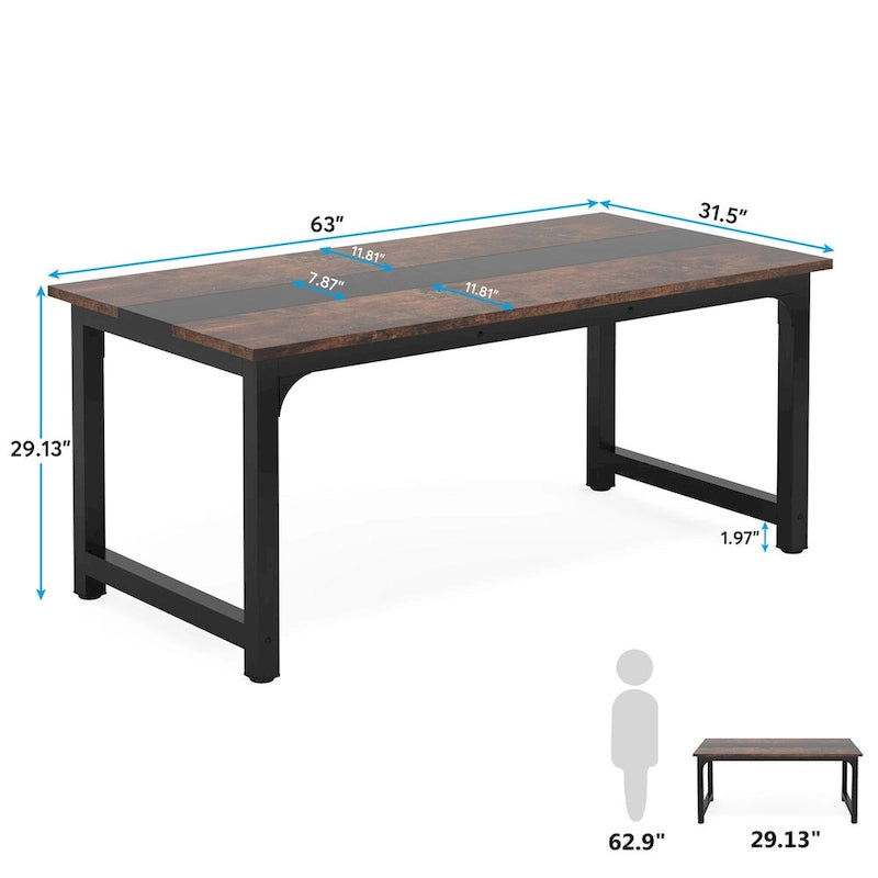 Small Conference Table, Meeting Table for 4-6 people - 63 L x 31.5 W x 29.13 H 2