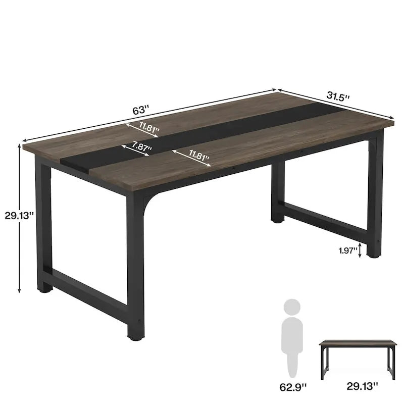 Small Conference Table, Meeting Table for 4-6 people - 63 L x 31.5 W x 29.13 H 3
