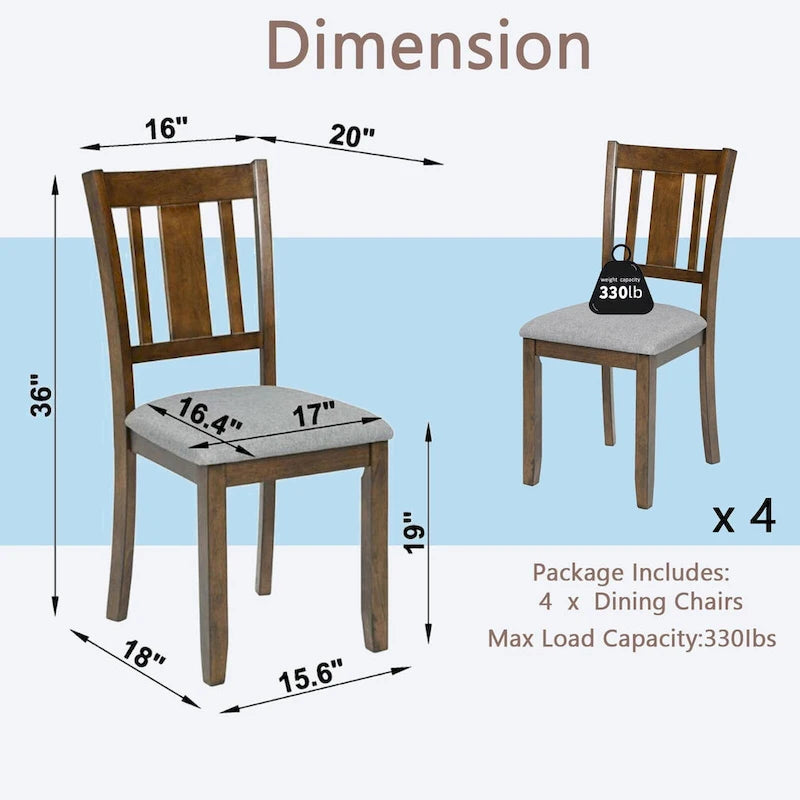 Set of 4 Counter Height Dining Chairs with Padded Seats 6