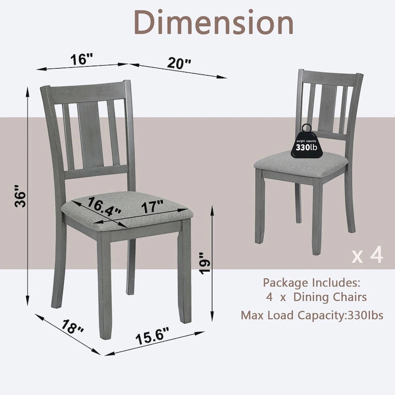 Set of 4 Counter Height Dining Chairs with Padded Seats 13