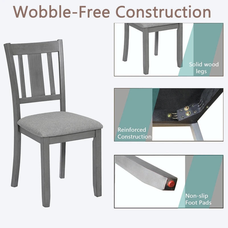 Set of 4 Counter Height Dining Chairs with Padded Seats 15