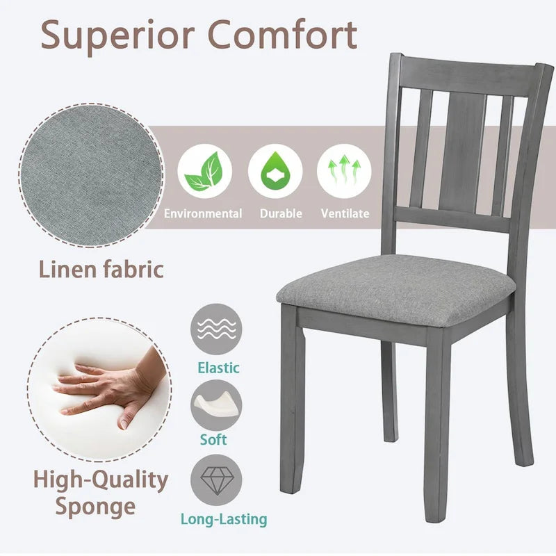 Set of 4 Counter Height Dining Chairs with Padded Seats 16