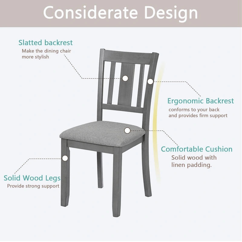 Set of 4 Counter Height Dining Chairs with Padded Seats 17