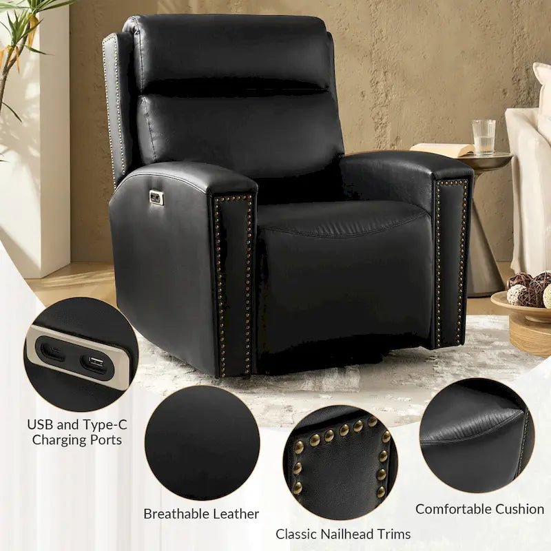 Power Modern Massage and Heating Lift Recliner Chair with Charging Ports by HULALA HOME 6
