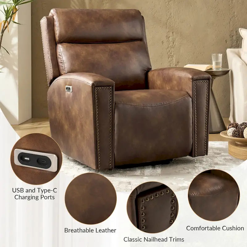 Power Modern Massage and Heating Lift Recliner Chair with Charging Ports by HULALA HOME 13