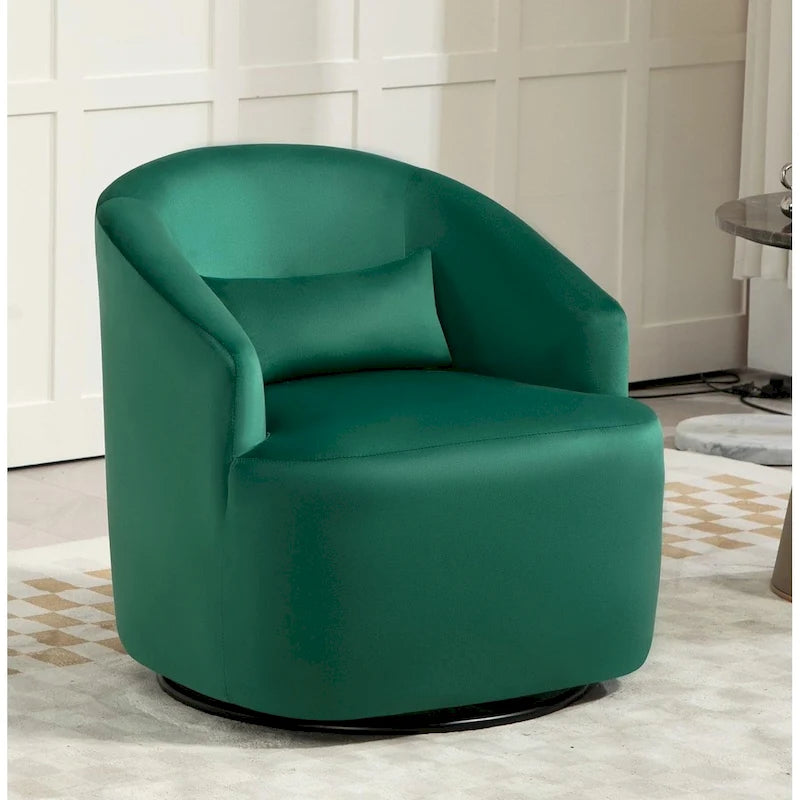Accent Chair with Barrel-shaped Design and 360 Degree Swivel Feature 39