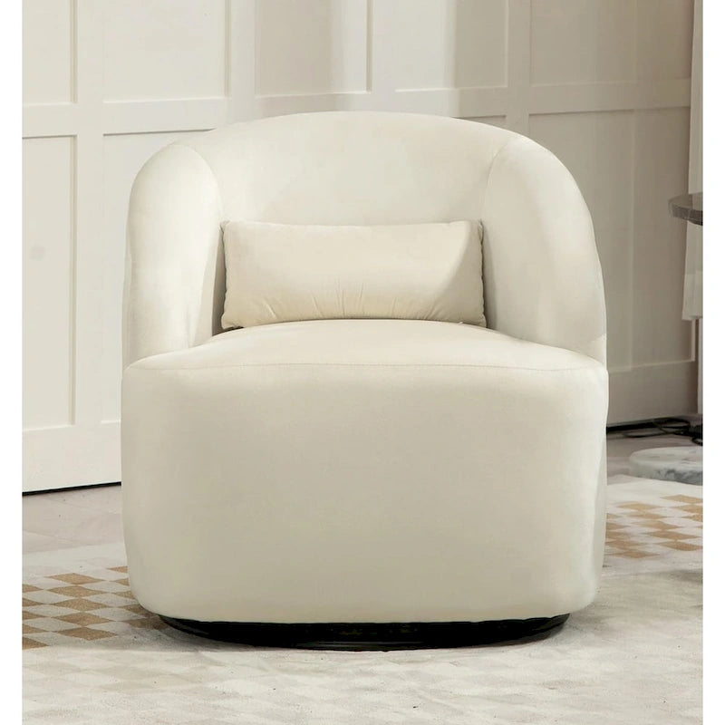 Accent Chair with Barrel-shaped Design and 360 Degree Swivel Feature 3