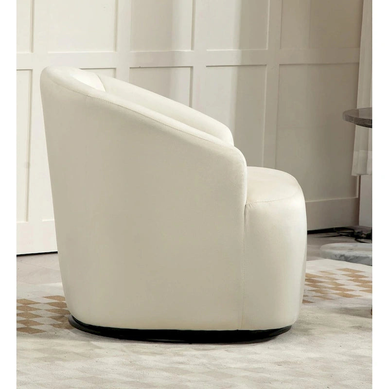 Accent Chair with Barrel-shaped Design and 360 Degree Swivel Feature 6