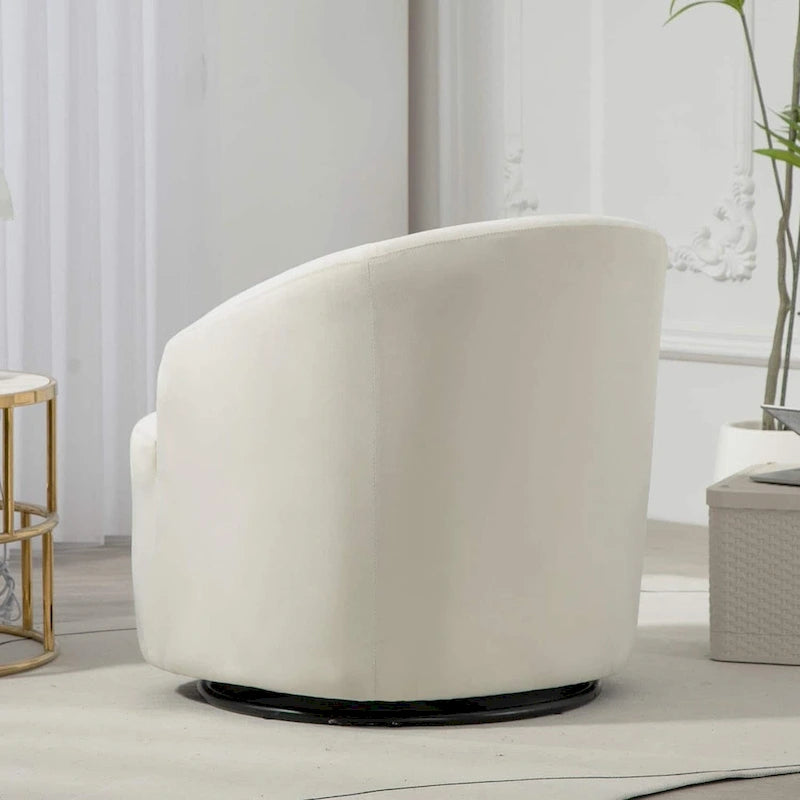 Accent Chair with Barrel-shaped Design and 360 Degree Swivel Feature 7