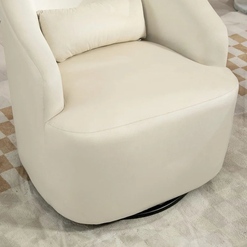 Accent Chair with Barrel-shaped Design and 360 Degree Swivel Feature 9