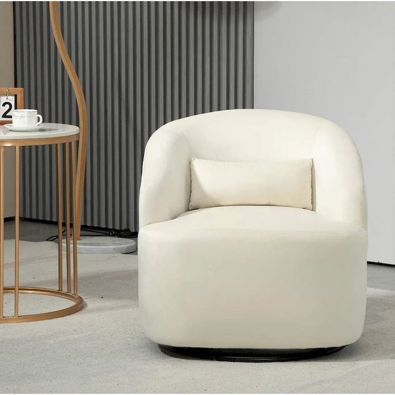 Accent Chair with Barrel-shaped Design and 360 Degree Swivel Feature 12