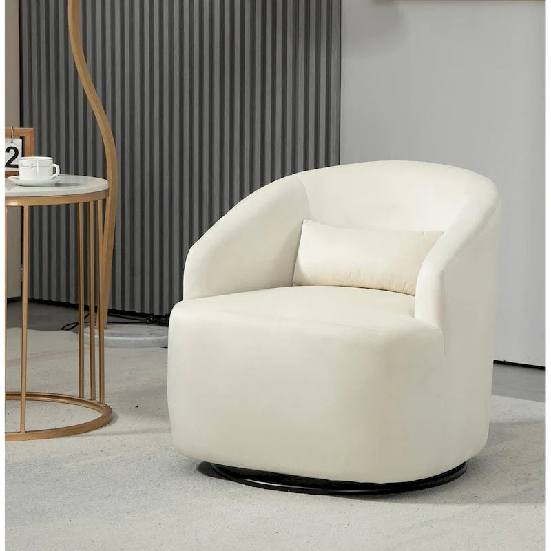 Accent Chair with Barrel-shaped Design and 360 Degree Swivel Feature 13
