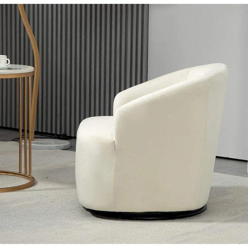 Accent Chair with Barrel-shaped Design and 360 Degree Swivel Feature 14